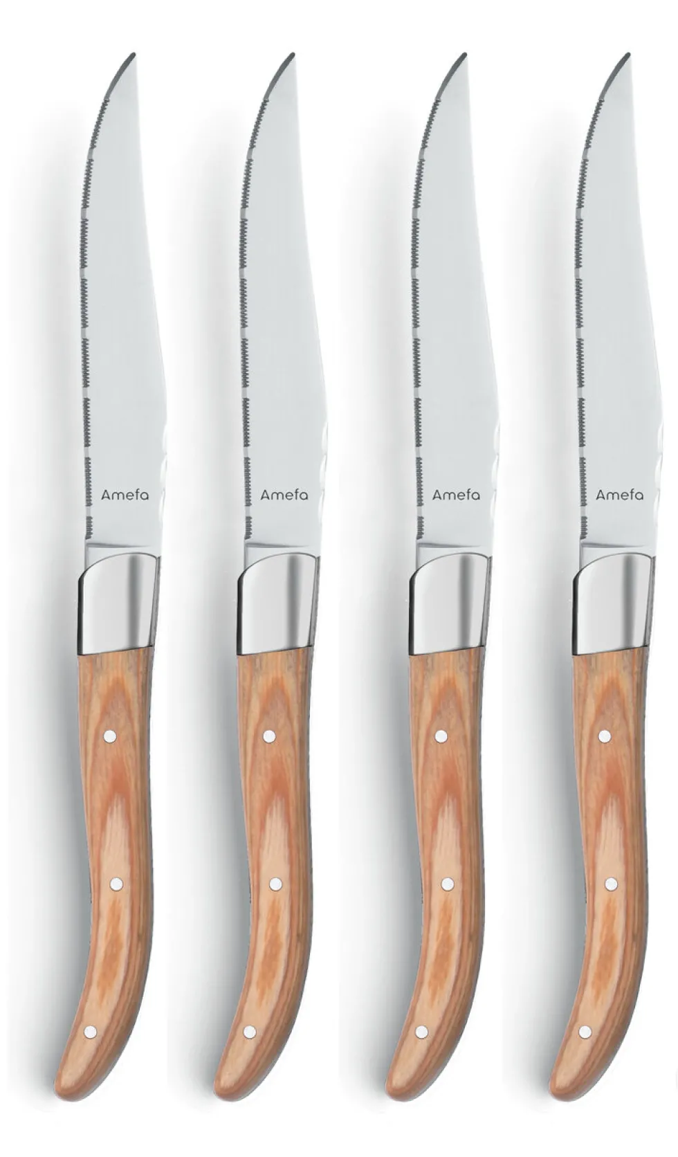 Amefa Steakmessen Royal 4-delig Naturel Hout