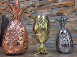 Ananas beker zilver gelijnd 400ml Cosy & Trendy