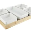 Aperoplank met 5 cups keramiek