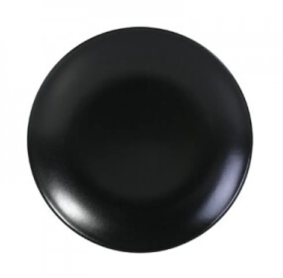 Asia Black rond bord mat zwart 20 cm