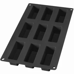 Bakvorm voor 9 Rechthoekige Cakejes Silicone Zwart Lékué