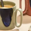 Beker 39cl groen/blauw Paint
