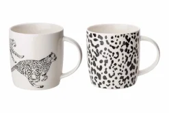 Bekers met oor 36cl Animal Leopard set van 2