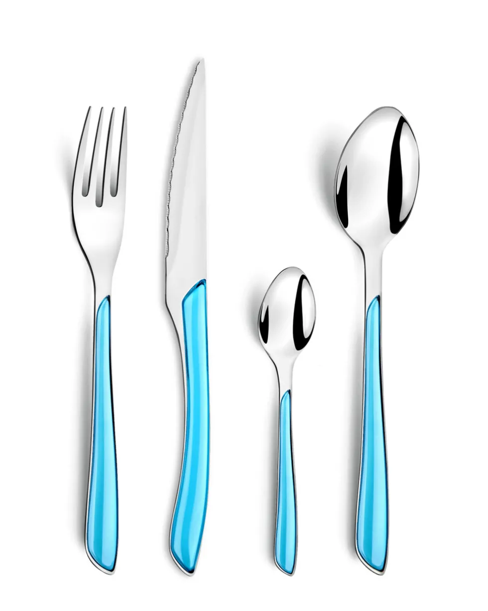 Bestekset 24 delig Eclat turquoise Amefa