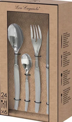 Bestekset 24 delig Lou Laguiole Jet Satin