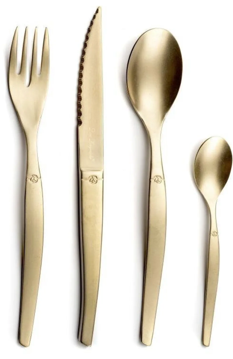 Bestekset 16 delig Lou Laguiole Jet Stonewash Champagne