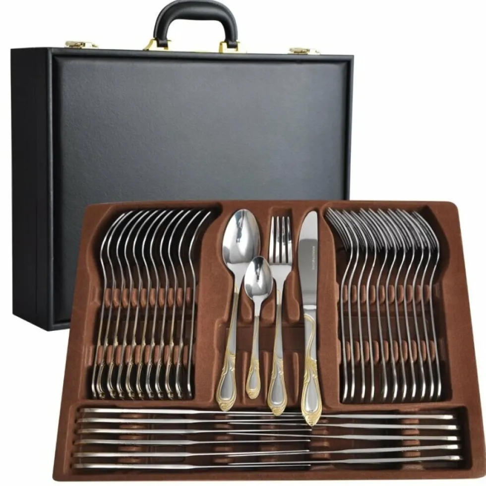 Bestekset in koffer 72-delig Antique Dutch Gold