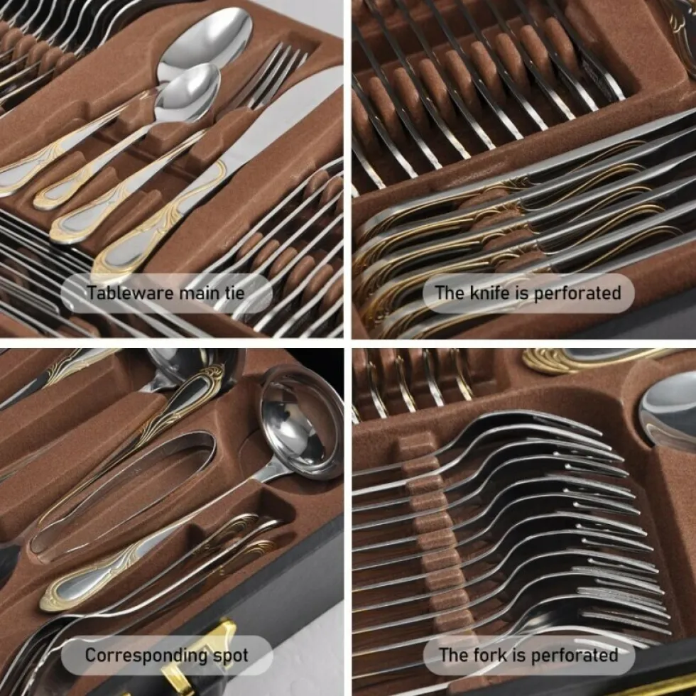 Bestekset in koffer 72-delig Antique Dutch Gold