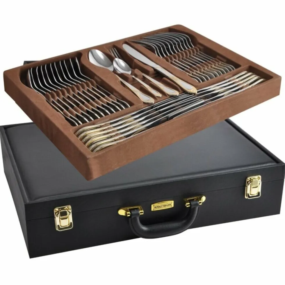 Bestekset in koffer 72-delig Antique Dutch Gold