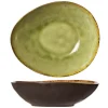 Bord diep ovaal groen 19,5 cm Mossa