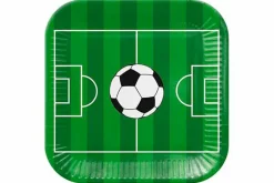 Bord karton vierkant 23 cm voetbal set van 8 PAW