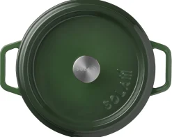 Braadpan 24 cm gietijzer groen Sola