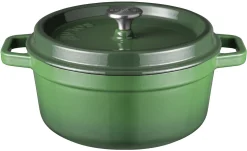 Braadpan 28 cm gietijzer groen Sola