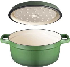Braadpan 28 cm gietijzer groen Sola