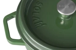 Braadpan 28 cm gietijzer groen Sola