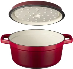 Braadpan 28 cm gietijzer rood Sola