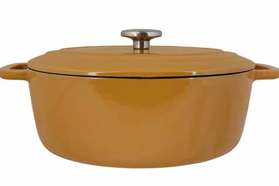 Braadpan gietijzer 31 cm geel Fontestic