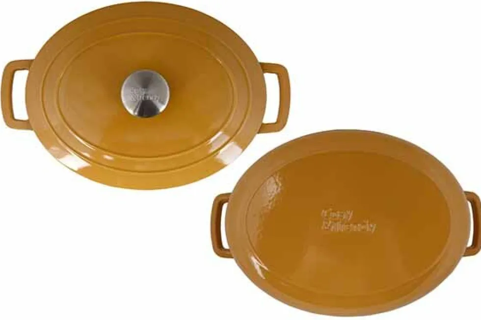 Braadpan gietijzer 31 cm geel Fontestic