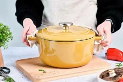 Braadpan gietijzer 24 cm geel Fontestic