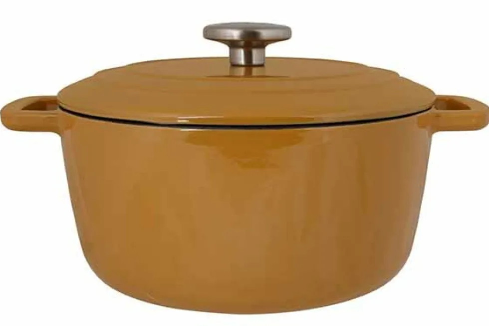Braadpan gietijzer 24 cm geel Fontestic
