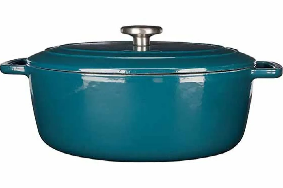 Braadpan gietijzer 31 cm groen petrol Fontestic