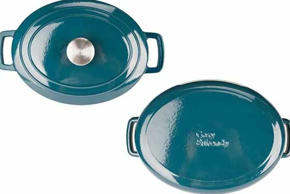 Braadpan gietijzer 31 cm groen petrol Fontestic