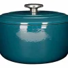 Braadpan gietijzer 24 cm groen petrol Fontestic