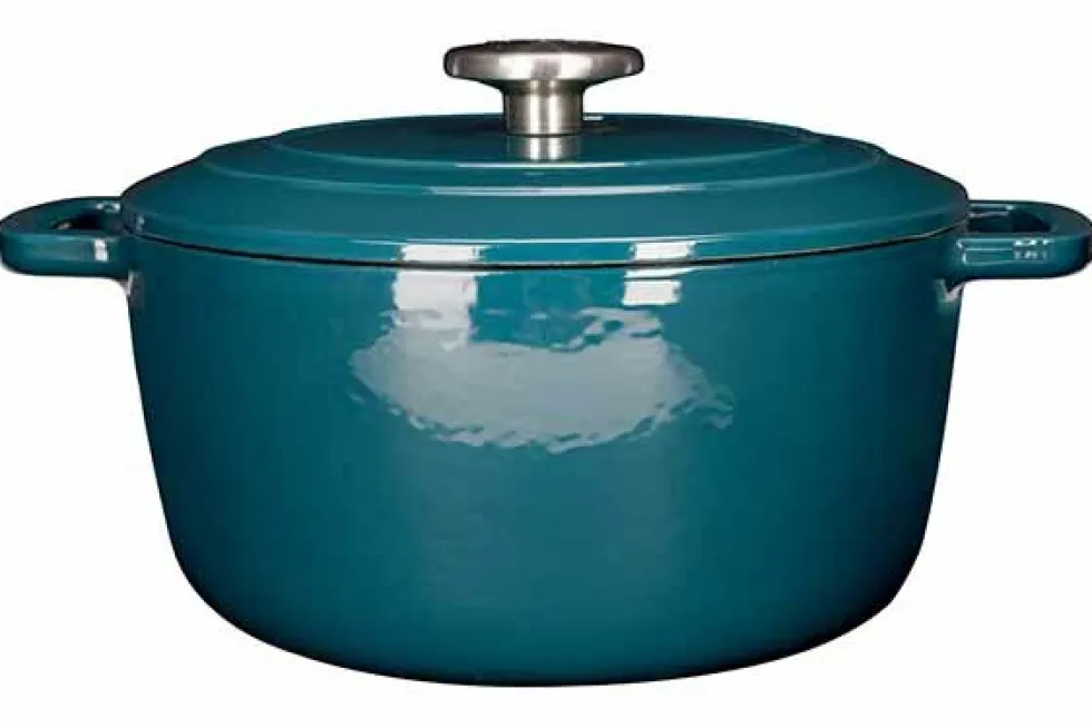 Braadpan gietijzer 24 cm groen petrol Fontestic