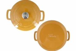 Braadpan gietijzer 28 cm okergeel Fontestic