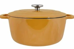 Braadpan gietijzer 28 cm okergeel Fontestic