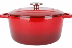 Braadpan gietijzer 24 cm rood Fontestic