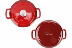 Braadpan gietijzer 24 cm rood Fontestic