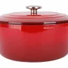 Braadpan gietijzer 28 cm rood Fontestic