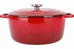 Braadpan gietijzer 28 cm rood Fontestic