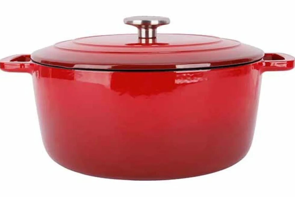 Braadpan gietijzer 28 cm rood Fontestic