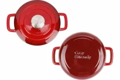 Braadpan gietijzer 28 cm rood Fontestic