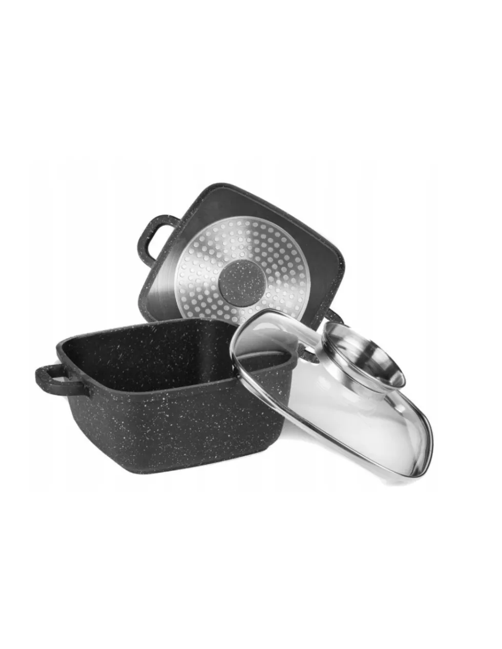 Braadpan Keramische Coating 28 cm Zwart Vierkant Brunbeste