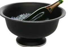 Champagne emmer op voet zwart 41 cm