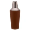 Cocktail shaker RVS bruin leder