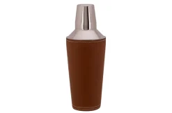 Cocktail shaker RVS bruin leder
