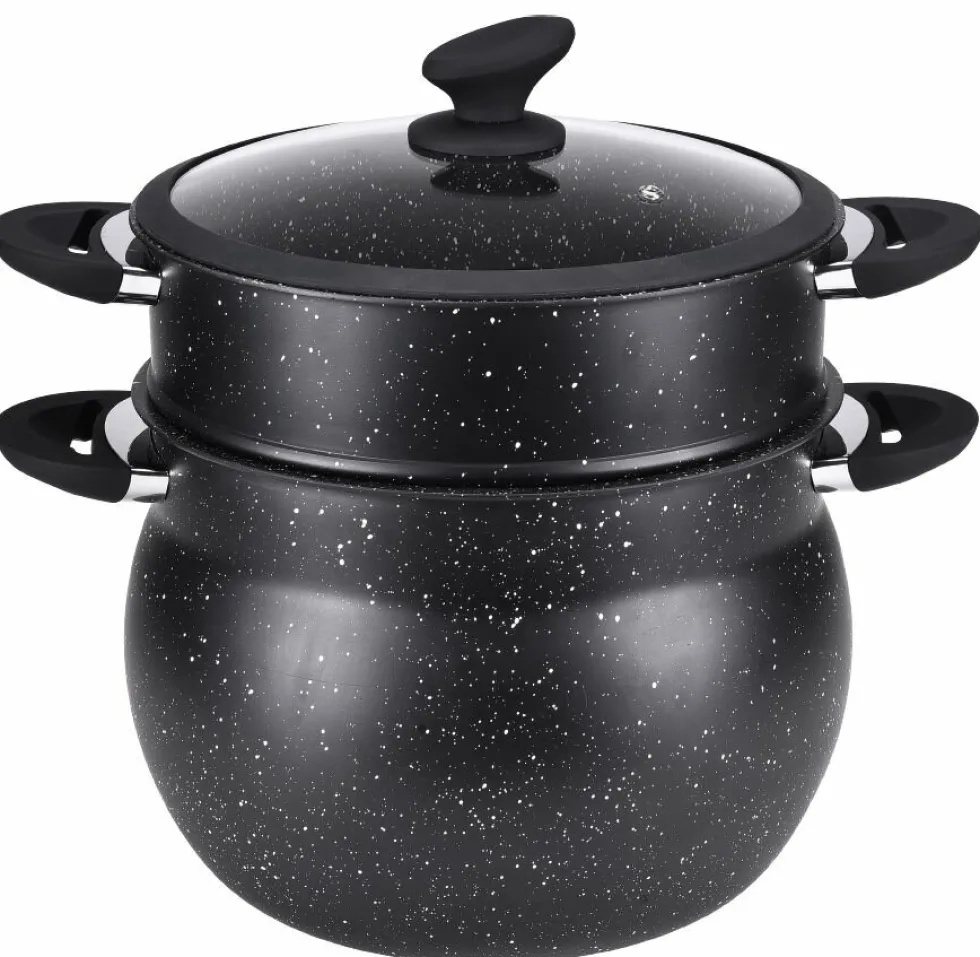 Couscous pan RVS 9 liter marmeren coating