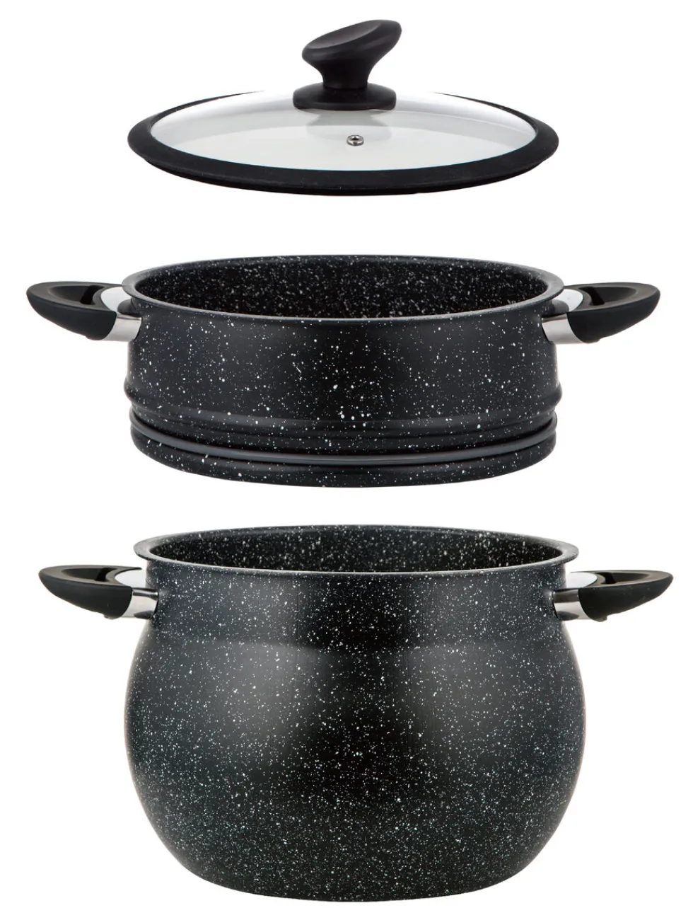 Couscous pan RVS 9 liter marmeren coating