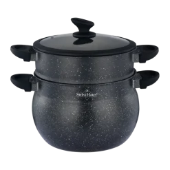 Couscous pan RVS 5,5 liter marmeren coating