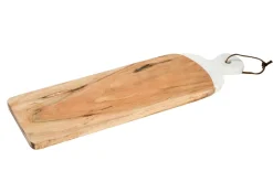 Dienblad hout en marmer 49 x 16 cm