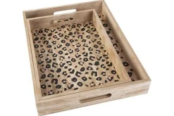 Dienblad leopard set van 2