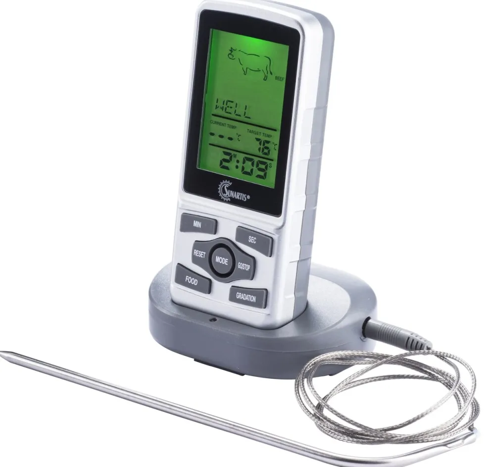 Draadloze vlees- en barbecue thermometer met timer