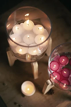 Drijfkaars Roze - Set van 10 stuks