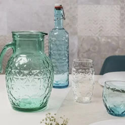 Fles 1 liter capsule Oriente aqua blauw