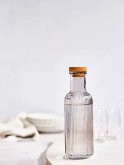 Fles 1 liter met kurk Raya Grijs