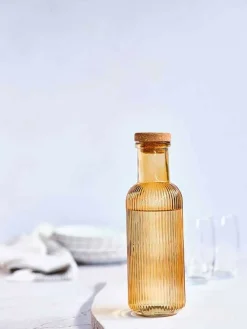 Fles 1 liter met kurk Raya Oker